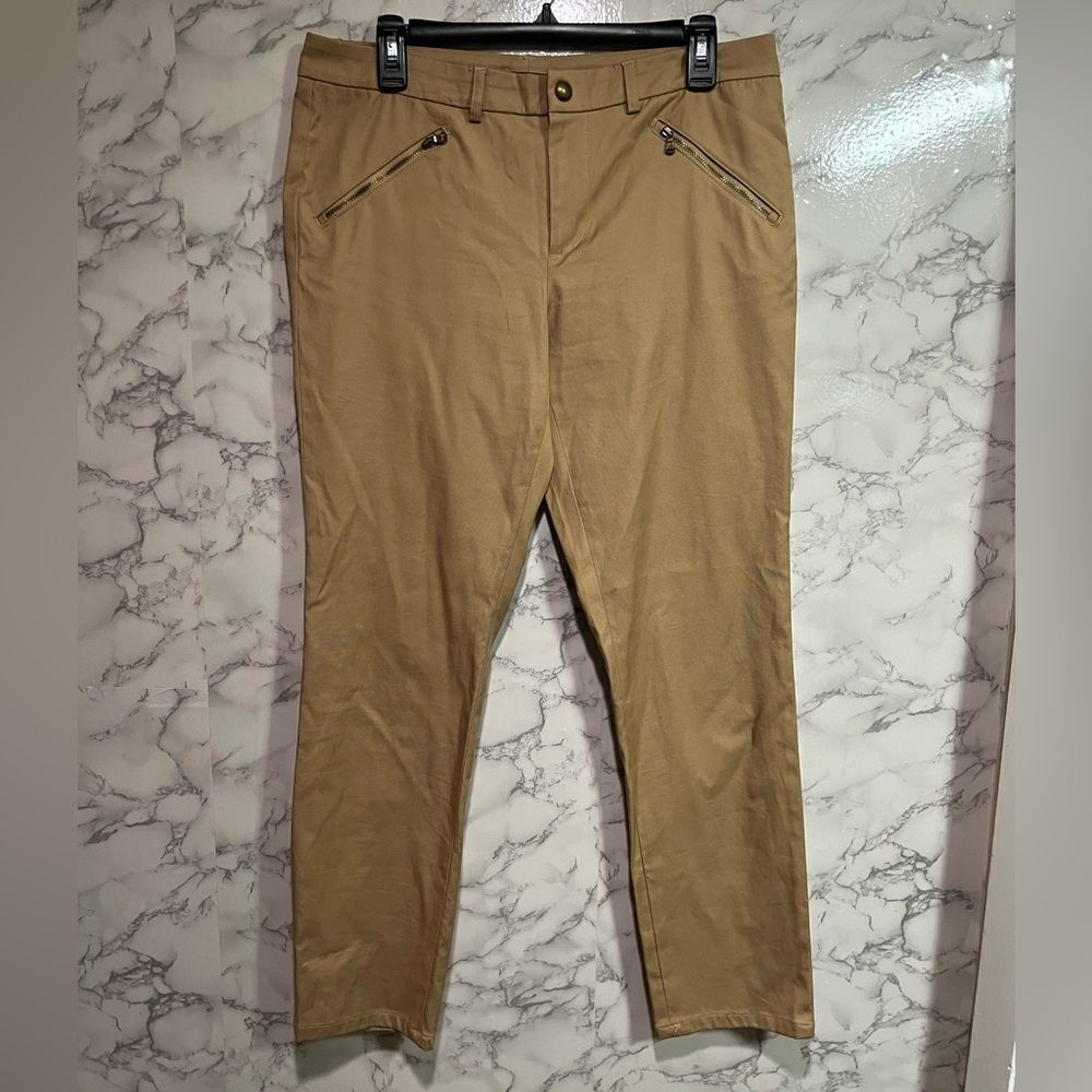 Lauren Ralph Lauren Pants women size 8 Dark Khaki Zipper Pockets